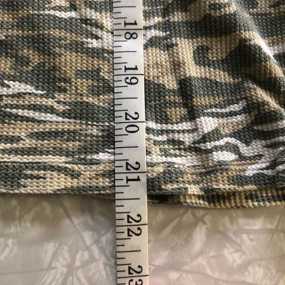 Gap Kids Camo Waffle Knit Thermal Long Sleeve Shirt Crown Logo Green XXL 14-16 - Picture 7 of 9